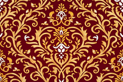 Seamless damask patterns design graphic design illustration vector