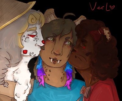 Alek, Aysha, Cejka - smooches :3