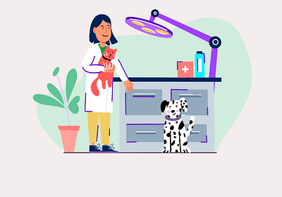 Visit any vet cat cosultingroom doc illustration interface medicine plant procreate sketch ui vet