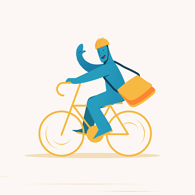 Let's ride! after effects animation bicicleta bicycle bike brand branding character gif illustration illustrator lottie mail motion motion design motion graphics ride smile smiling wave