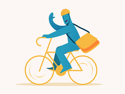 Let's ride! after effects animation bicicleta bicycle bike brand branding character gif illustration illustrator lottie mail motion motion design motion graphics ride smile smiling wave