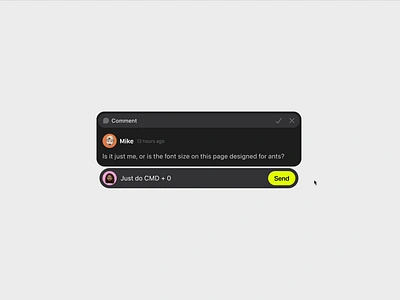 🪄 Comment reply animation comment comment reply comments dashboard figma prototype interaction interface message sent micro interaction product design prototype software design