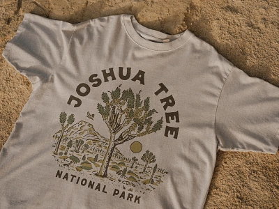 Joshua Tree Landscape Shirt california colorado desert coyote desert graphic t hawk illustration joshua tree joshua tree national park landscape mockup mojave desert national park nature plants roadrunner shirt t shirt turtle wildlife