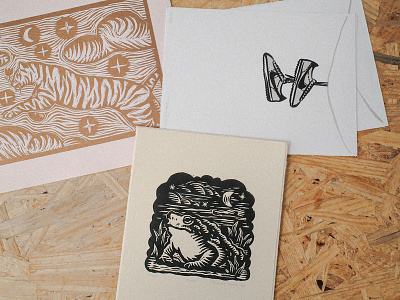 Studio snap while organizing some prints branding design drawin drawing illustration print printmaking studio woodcut