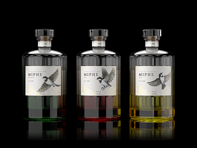 Miphe Spirits asian bottle brand design hunap hunapstudio japan label miphe package spirits