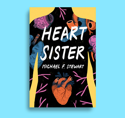 Heart Sister - Orca Books anatomy book cover book design book illustration colourful cover design design graphic design health heart illustration lettering young adult