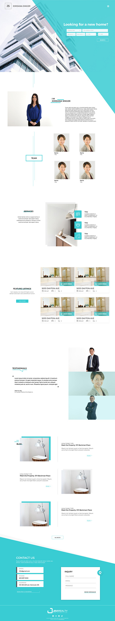 Realtor website design illustration ui web design