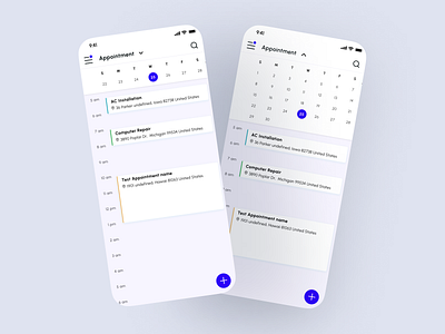 Appointment booking app | Field Management App UI Design appdesign calendarview fieldmanagement mobileappdesign scheduling taskmanagement ui ui design uxdesign