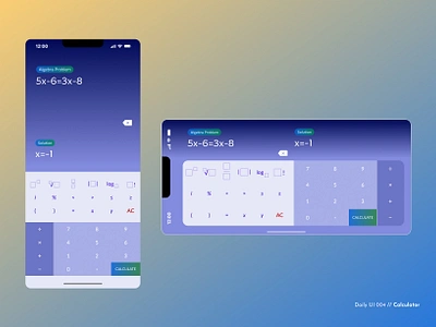 Daily UI Challenge #004 - Calculator calculator challenge clean ui daily ui daily ui 4 gradient minimal mobile app ui