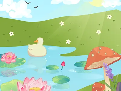 Pond Illustration illustration