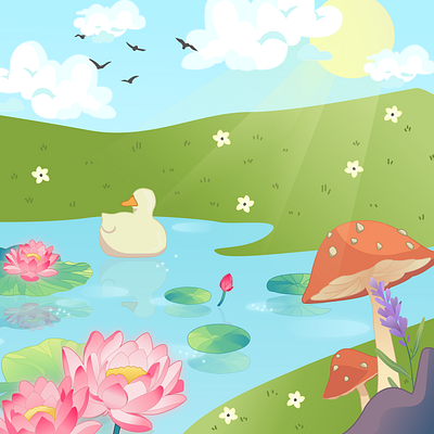 Pond Illustration illustration