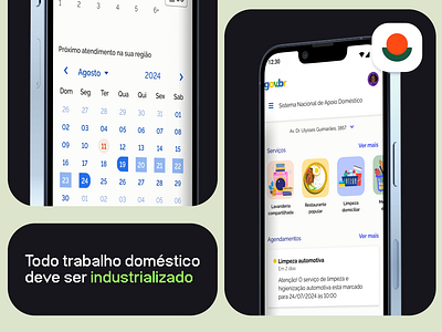 Serviço doméstico socializado calendar cleaning government pixel art public service schedule ui