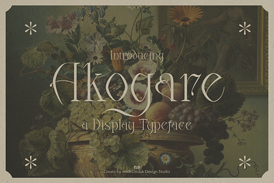 Akogare Display Font alphabet blackletter font branding font classic serif classy font display font elegant font fashion font headline font invitation font logotype nostalgic serif serif font tattoo font typography victorian font vintage font web font wedding font