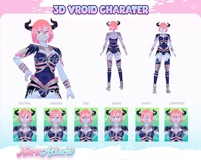 Journey into Wonder Blue Devil Anime Girl 3D Vroid 3d 3dvorid character vroid vtuber