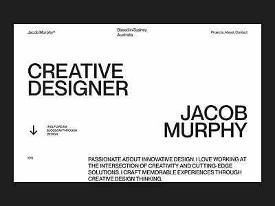 Jacob Murphy - Portfolio app branding design graphic design illustration logo minimal portfolio typography ui ui design uidesign ux web website