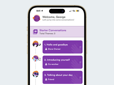 AI-driven Language learning app: Conversations ai conversational ai edtech language learning persona ui ux design