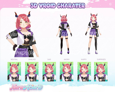 Aesthetic Wonderment Devil Anime Girl 3d vroridcahracter vtuber