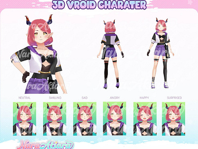 Aesthetic Wonderment Devil Anime Girl 3d vroridcahracter vtuber