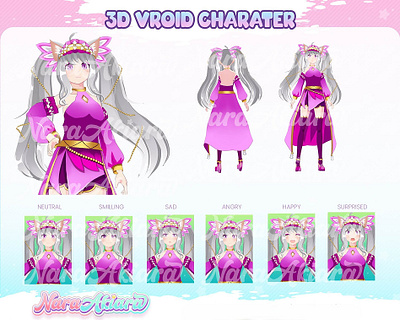 Embrace the Unconventional Beauty Anime Girl With Purple Dresses 3dcharacter 3dvroid vtuber