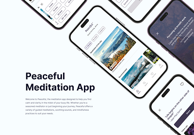 Peaceful Meditation App app design design meditation meditation app mobile mobile design product design ui user experience user interface ux design web web design