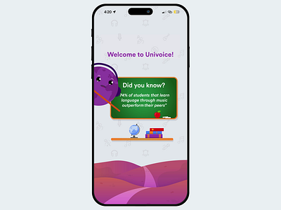 Animated onboarding ai animation dribbble showcase illustration language learning lottie motion graphics music onboarding product design ui