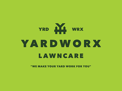 Yardworx Logo Concepts branding fence green landscaping lawn logo monogram type w y