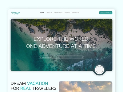 Dream Vacation for Real Travellers book design home interaction design travel travelling ui ux visual design web web design website