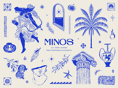 Minos – Vector Art Set 🌊 assets branding graphic assets graphic design illustration line art logo logo design print design vector art web design