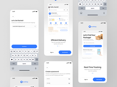 SwiftShip - Logistic App [Prototype] clean delivery design app interaction logistic logistic app micro mobile mobile app onboarding package prototype sign up sipment tracking ui ux