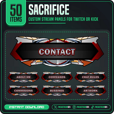 50x Sacrifice Theme Panels premade panel