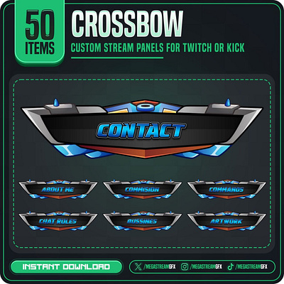 Crossbow Panels | 50x Twitch Panels set panel set