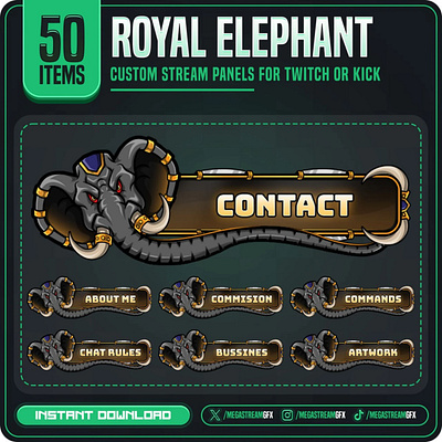 50x Royal Elephant Panels | Animal Twitch Panels elephantroyalty