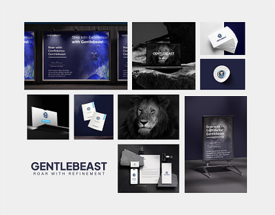 GENTLEBEAST Branding. Modern logo template. abstract black brand brand identity branding color design lion lion logo logo logo design logofoilo logos logotype minimal mockups moodboard template unique visual identity