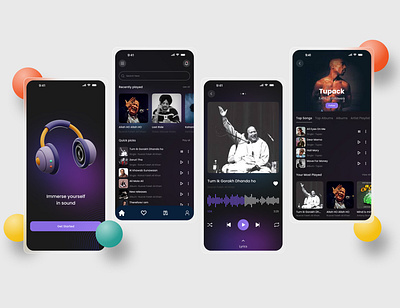 Music app ux ui design design graphic design illustration logo music app design mobile ui ux