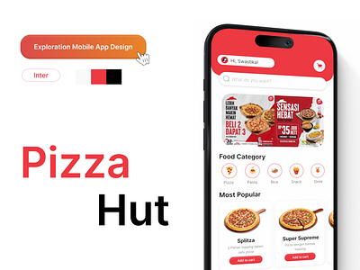 Pizza Hut | UIUX Design Exploration app design typography ui ux