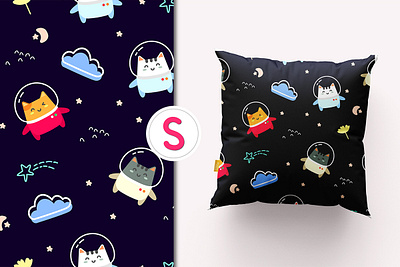 cute astronot cat pattern astronout beautiful space