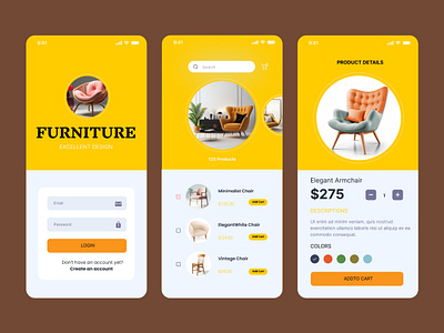 Furniture store mobile app decoration ecommerce furniture furniture app furnitures homedecor interior interior design marketplace mobile app mobile app design responsive shop sofa store ui ui design