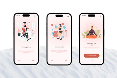 Onboarding screens - Fitness app 3d animation branding fitness app fitness app onboarding screens graphic design ios mobile app logo mobile app motion graphics onboarding onboarding screen ios onboarding screens ui ui inspiration