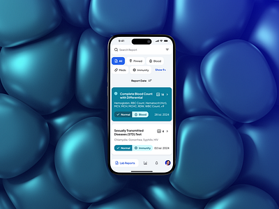 New Lab Test Report app biology cells design digital health ios iphone lab medical mockup result saas tech test ui ui design uiux ux