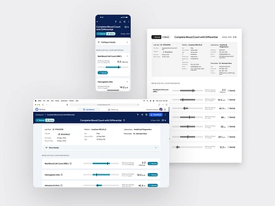 Accessible Lab Test Reports app design desktop digital format health lab medical mobile platform print report responsive saas tech test ui ui design uiux ux