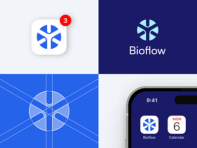 Bioflow Branding app biology branding color design digital guidelines health icon ios iphone logo medical saas ui ui design uiux ux