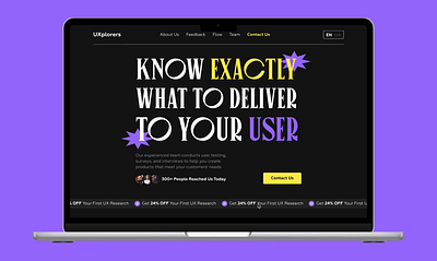 UXplorers Landing Page Concept ui ux web design