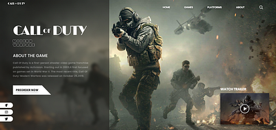 Landing Page design for Call of Duty Mobile ui ux gaming codm