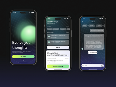 Mobile App with AI Concept mobile design ui ux