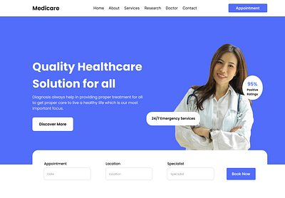 Landing Page Design for an Healthcare Provider