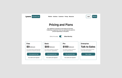 Pricing Page Design