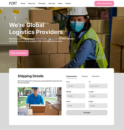 Landing Page Design for a Logistics Company