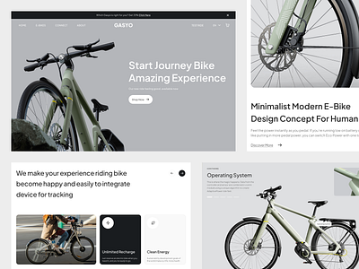 GASYO - Electric Bike Landing Page 3d bicycle bike charging clean cycling design electric electric bicycle electric bike electricity ev fresh home page landing page minimalist ride stylish website website design