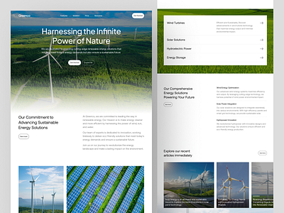 Greenco - Renewable Energy Website clean eco electric energy green homepage landingpage minimalist renewable turbin ui website whitespace windmill