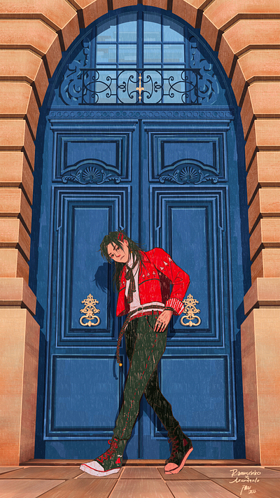 Vendome, France blue digitalart digitalpainting door france graphic design illustration vendome